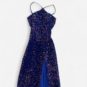 Next Up Sequin Halter Neck Prom Dress
